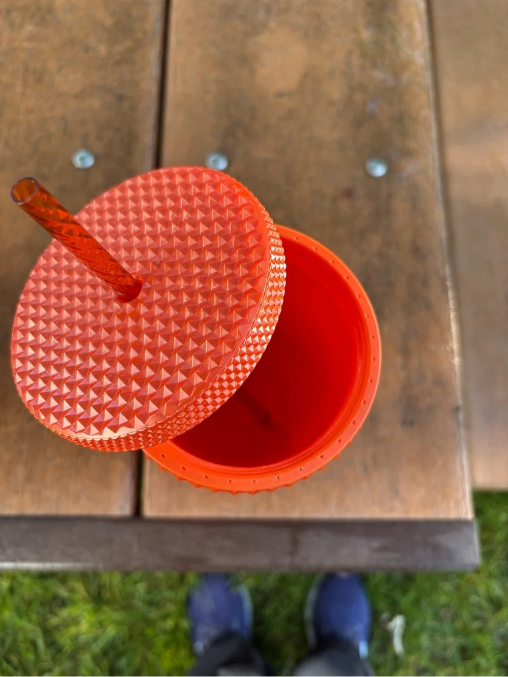 Starbucks Bright Orange Studded Tumbler with Textured Straw